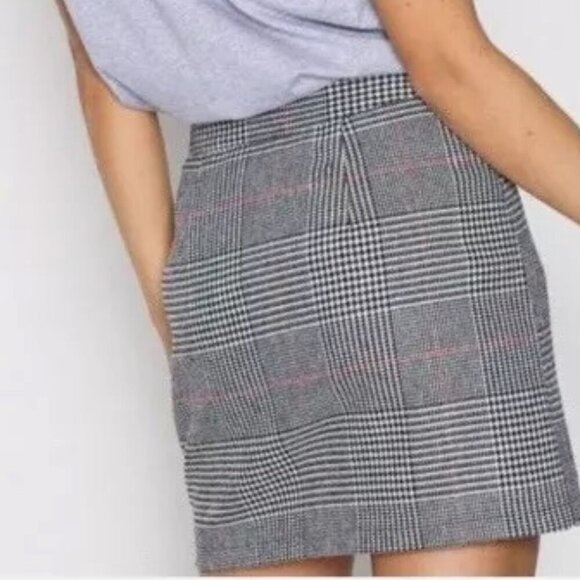 Topshop Plaid Wool Preppy Mini Skirt 6 - Picture 2 of 9